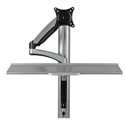 Mount, Video Display, SINGLE-DISPLAY SIT-STAND, WALL-MOUNT WORKSTATION WITH, THIN-CLIENT MOUNT