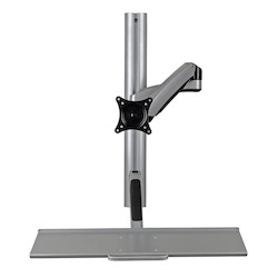 Mount, Video Display, SINGLE-DISPLAY SIT-STAND, WALL-MOUNT WORKSTATION WITH, THIN-CLIENT MOUNT