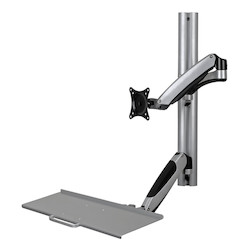 Mount, Video Display, SINGLE-DISPLAY SIT-STAND, WALL-MOUNT WORKSTATION WITH, THIN-CLIENT MOUNT