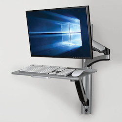 Mount, Video Display, SINGLE-DISPLAY SIT-STAND, WALL-MOUNT WORKSTATION WITH, THIN-CLIENT MOUNT
