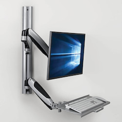 Mount, Video Display, SINGLE-DISPLAY SIT-STAND, WALL-MOUNT WORKSTATION WITH, THIN-CLIENT MOUNT