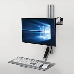 Mount, Video Display, SINGLE-DISPLAY SIT-STAND, WALL-MOUNT WORKSTATION WITH, THIN-CLIENT MOUNT