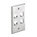 Mini-Com Stainless Steel Faceplate 4 Port