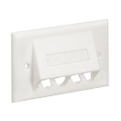 Faceplate, 4 Port, Classic, Sloped Horizontal, Off White