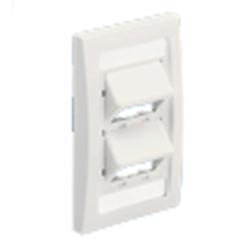Faceplate, 4 Port, Executive, Sloped, Off White