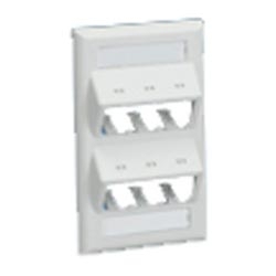 Faceplate, 6 Port, Classic, Sloped, Electric Ivory