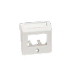 Faceplate, 2 Port, Single Gang, 50x50mm, Sloped, Accepts Mini-Com Modules, Arctic White
