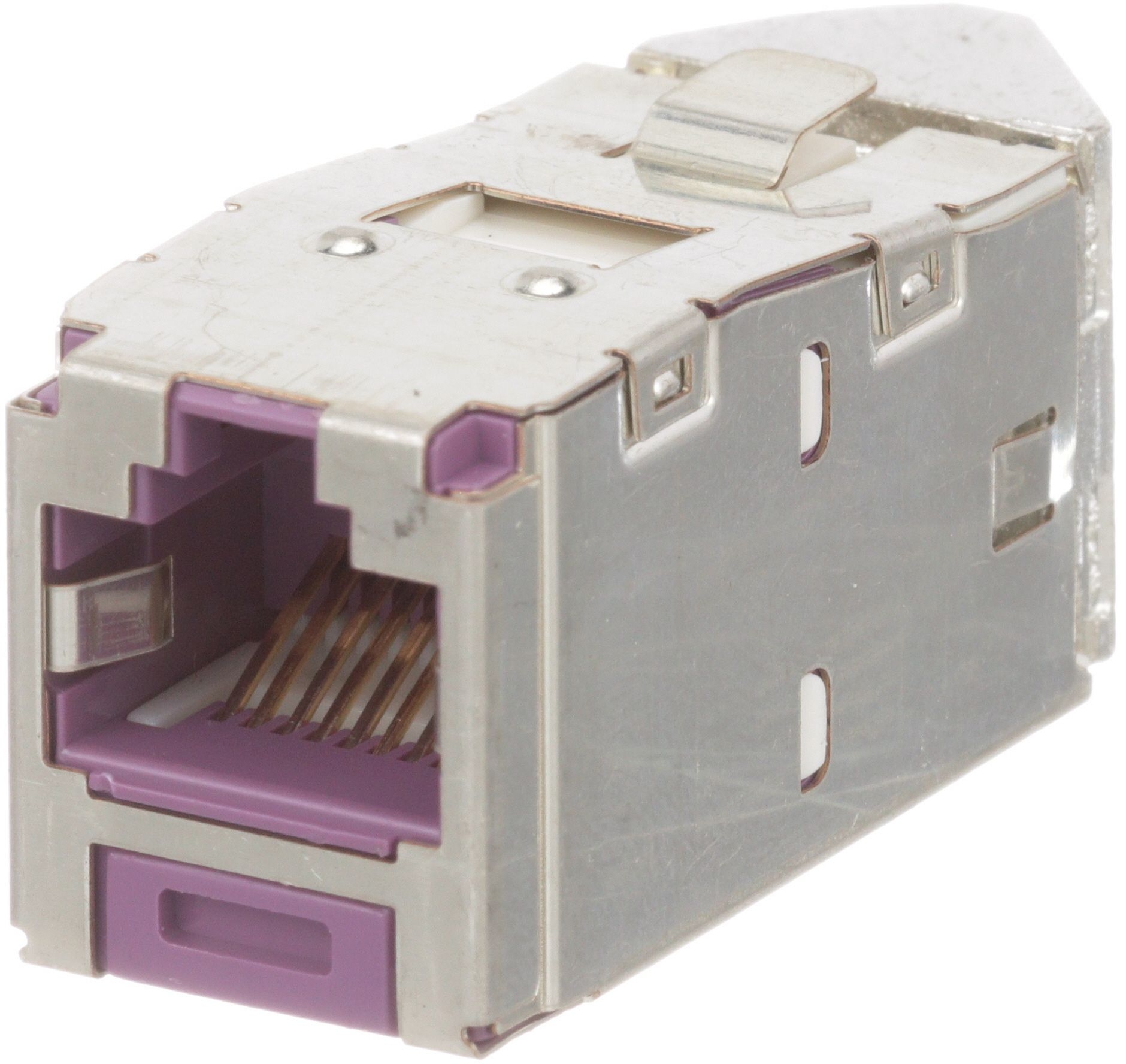 Mini-Com STP RJ45 Cat 6 Left/Right TG Jack Module, Violet