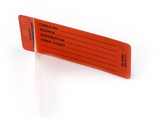 Self-Laminating Tag, 4 in. W, Orange Header Background, Plastic, -40 to ...