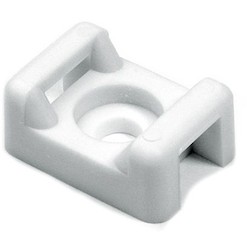 Cable Tie Anchor Mount, .58" x .37", .19" Hole Dia, .2" Max Tie Width, PA66, White, 1000/pkg