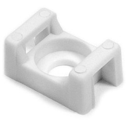 Cable Tie Anchor Mount, .86" x .61", .2" Hole Dia, .31" Max Tie Width, PA66, White, 1000/pkg