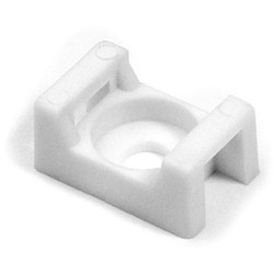 Cable Tie Anchor Mount, .86&quot; x .62&quot;, .25&quot; Hole Dia, .31&quot; Max Tie Width, PA66, White, 1000/pkg