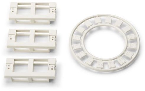 Modular Faceplate Dual Insert With Icons, ABS, Office White, 3pkg