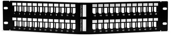 GST Angled Modular Patch Panel 48 Port, 2U, Steel, Black, 1box