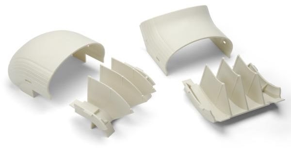 InfoStream Multi-Channel Raceway Offset Elbow, PVC, Ivory, 1pkg