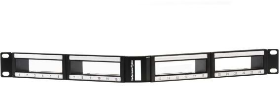RNS Series Angled Modular Panel, 1U, Black, 1/ctn