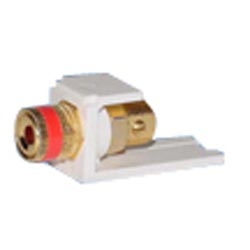 5 Way Binding Post Module With Red Stripe, Off White