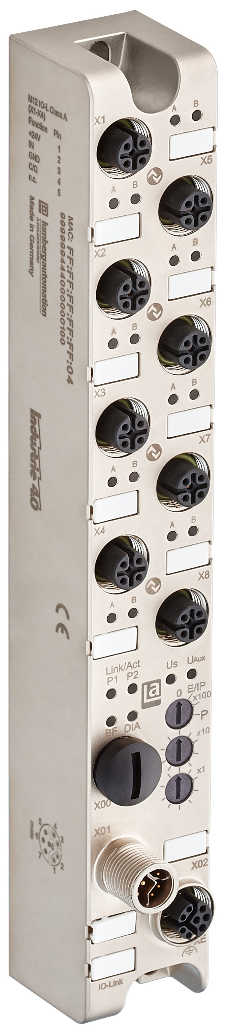 Digital I/O Device, 8 -Port, 180 mA, Metal Housing