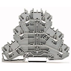 Triple-deck Terminal Block; Through/through/through Terminal Block; L/L/L; Without Marker Carrier; Suitable For Ex E II Applications; For Din-rail 35 X 15 And 35 X 7.5; 2.5 mm2; Push-in CAGE CLAMP