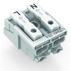 Power Supply Connector; Without Ground Contact; With Snap-in Mounting Feet; N-L; 2-pole