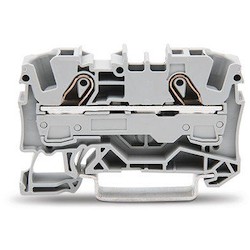 2-conductor Through Terminal Block; 6 mm2; Suitable For Ex E II Applications; Side And Center Marking; For Din-rail 35 X 15 And 35 X 7.5; Push-in CAGE CLAMP