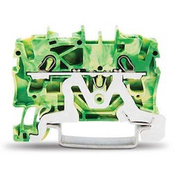 2-conductor Ground Terminal Block; 2.5 mm2; Suitable For Ex E II Applications; Side And Center Marking; For Din-rail 35 X 15 And 35 X 7.5; Push-in CAGE CLAMP