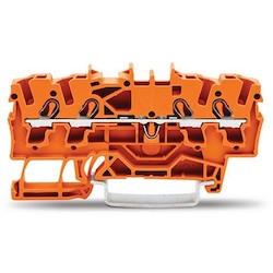 4-conductor Through Terminal Block; 2.5 mm2; Suitable For Ex E II Applications; Side And Center Marking; For Din-rail 35 X 15 And 35 X 7.5; Push-in CAGE CLAMP