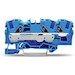 3-conductor Through Terminal Block, 6 Mm2, Blue; Suitable For Ex E II Applications; Side And Center Marking; For Din-rail 35 X 15 And 35 X 7.5; Push-in CAGE CLAMP