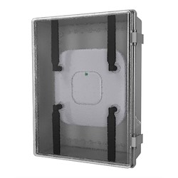 15.7 In. Low Profile NEMA-4 Plastic Wifi Access Point Enclosure With Hinged Clear Door