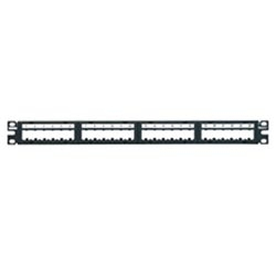 24-Port Patch Panel Supplied With Four Factory Installed CFPLM6BL Snap-In Faceplates
