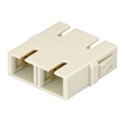 Fiber Optic Adapter, SC 10 GbE OM3/OM4 Duplex Multimode, With Phosphor Bronze Split Sleeves, Electric Ivory, Pack of 50