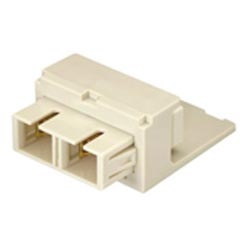Module Supplied With One SC Duplex Multimode Fiber Optic Adapter (Electric Ivory) With Phosphor Bronze Split Sleeves, Off White