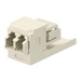 Duplex LC Sr./Sr. Fiber Adapter (Electric Ivory) With Module (Electric Ivory) Phosphor Bronze Split Sleeves