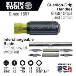 11-in-1 Multi-Bit Screwdriver / Nut Driver, Multi-Purpose