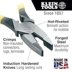 Lineman&#8217;s Pliers, Crimping, 9-Inch