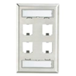 Mini-Com Stainless Steel Faceplate 4 Port