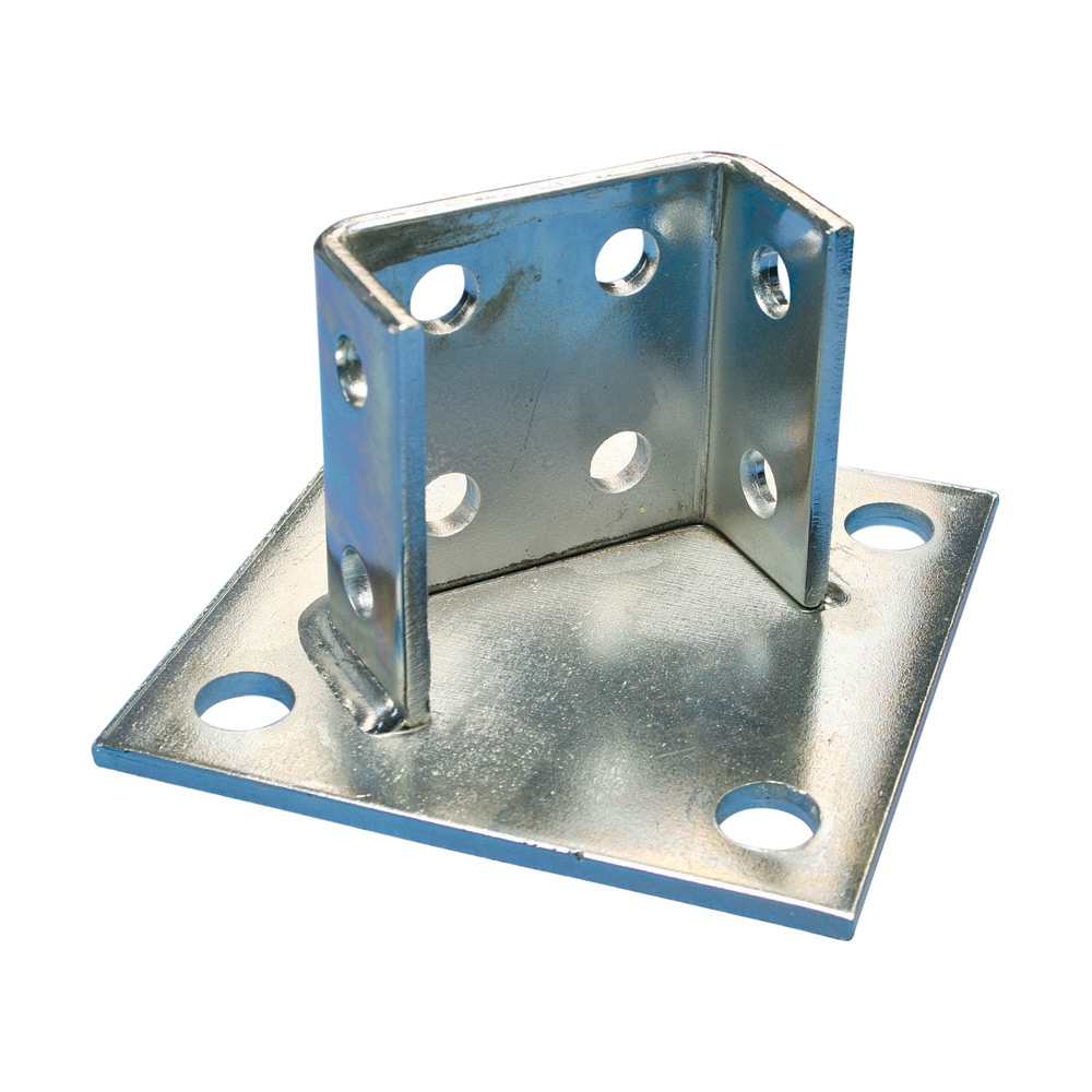 Post Base, 2 Channels, Offset Channel, 3-1/2 in. H