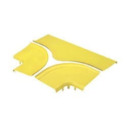 Split Cover, Horizontal Tee, 12" x 4" (300mm x 100mm), FiberRunner, Yellow