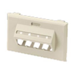 Office Furniture Raceway Snap-on Horizontal Sloped Faceplate, 4 Position, Office Beige