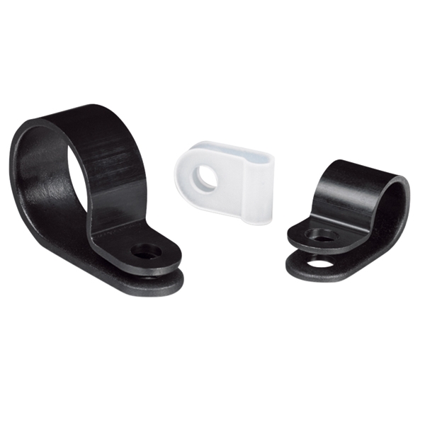 P-Clamp, Polyamide 6.6, Black 10mm W