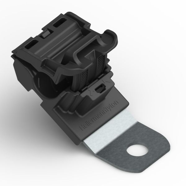 P-Clamp, Polyamide 6.6, 304 Stainless Steel Stamping, Black