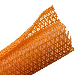 Braided Sleeving, Split Wrap, 1" Dia, PET, Orange, 100 ft/bulk reel