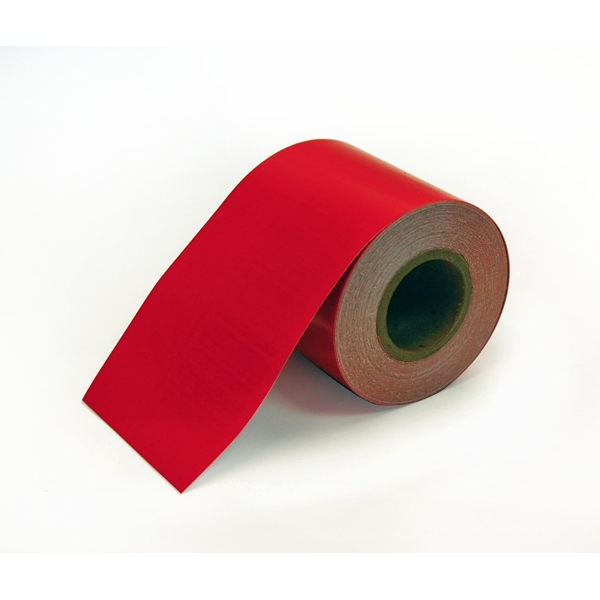Adhesive Label, Red, 50.8mm L, 50.8mm W, Vinyl, -40 to +82 C