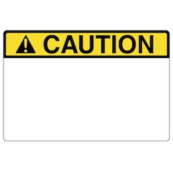 Pre-Printed Header Label, CAUTION, 3.0" x 2.0", PET, Yellow, 250/roll