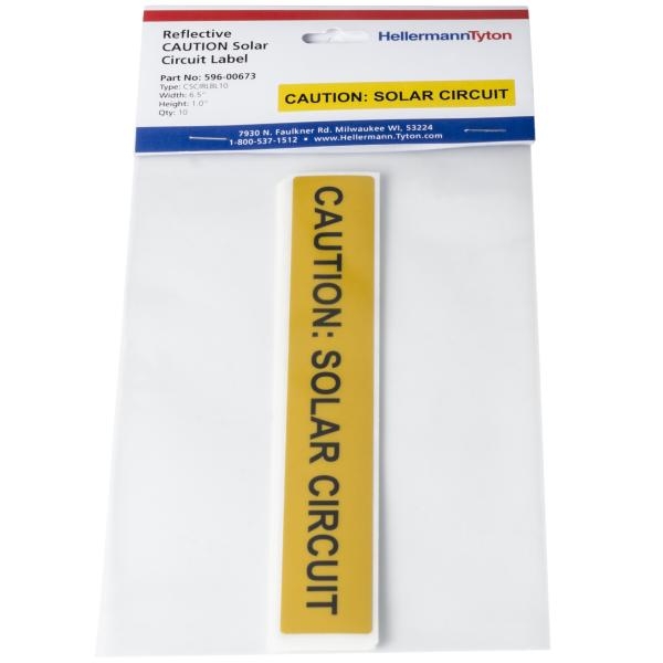 Label, Solar; CAUTION-SOLAR CIRCUIT; LxH: 6.5 x 1 in.