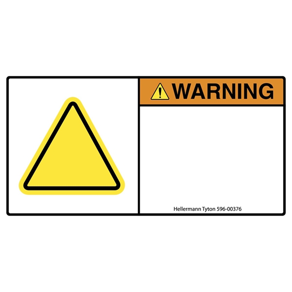 Pre-Printed Header Label, WARNING, Blank Yellow Triangle, 1.35 x 2.75 ...