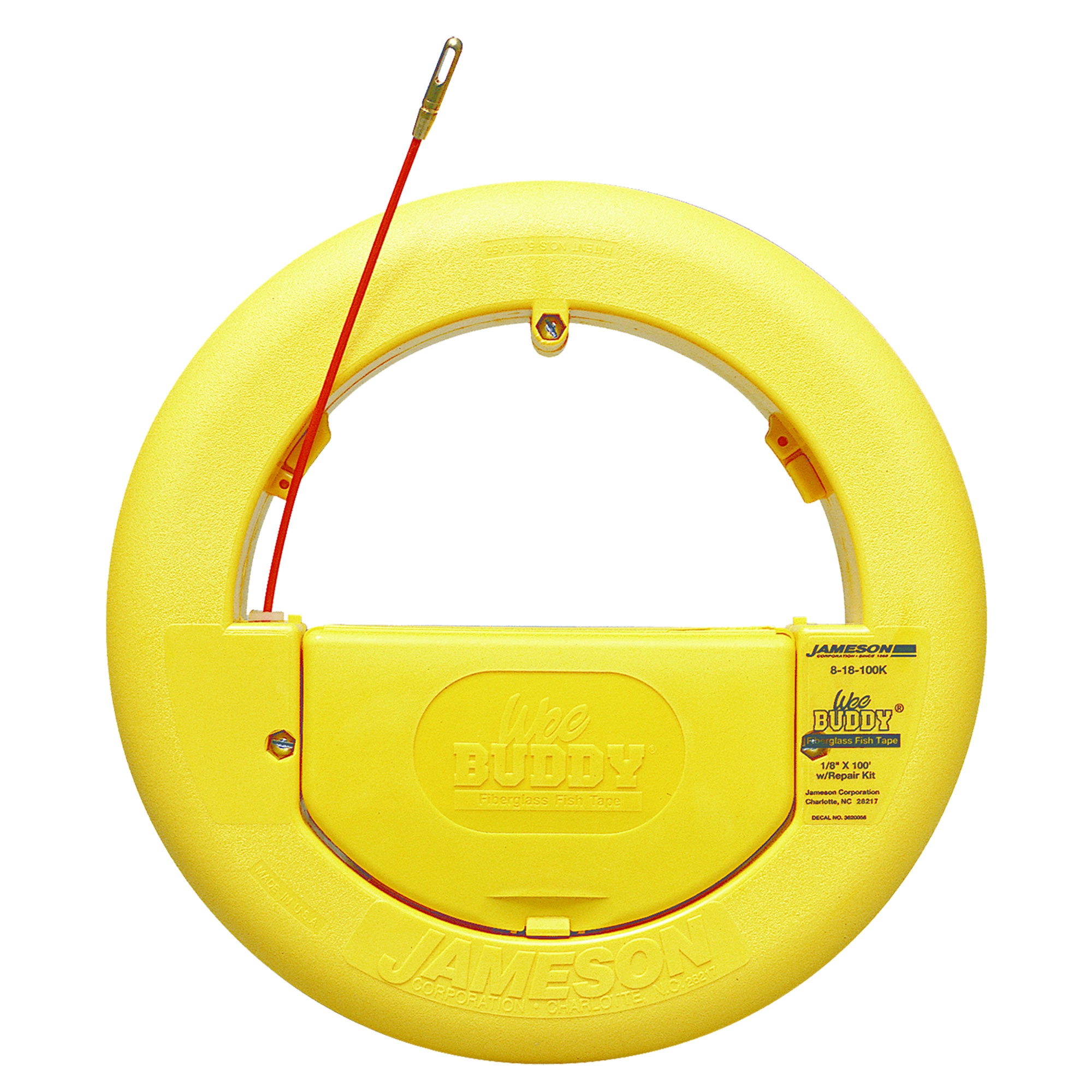 Fish Tape; Canister Case; Orange Fiberglass Rod; 1/8 in. x 100 ft.