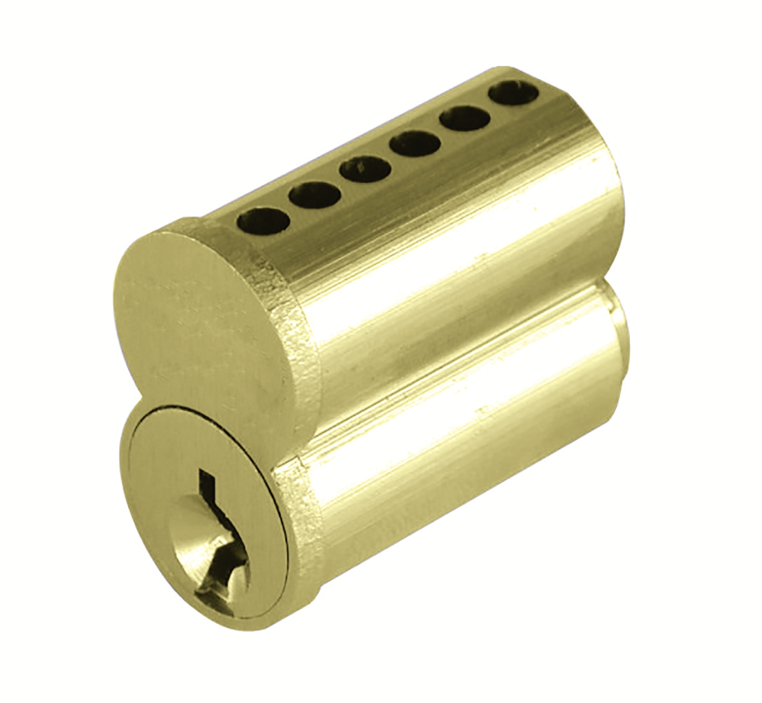 Small Format Interchangeable Core, 6 Pin Length, Brass, US4 Satin