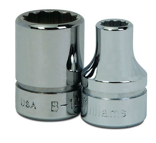 Socket, Round Head, 3/8 in. Drive, 1-1/8 in. OAL, High Polished Chrome ...