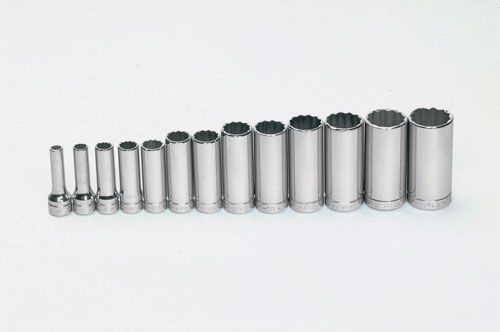Socket Set, Round Head, 3/8 in. Drive, Metal, 2-1/8 to 2-3/4 in. OAL ...